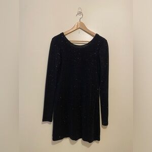 Parker Black Glittery Mini Dress. Size S